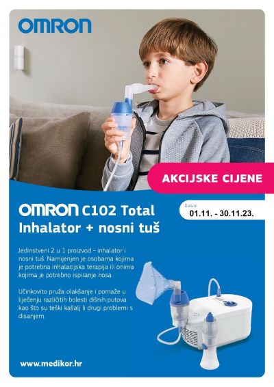 Omron C102 Total inhalator + nosni tuš